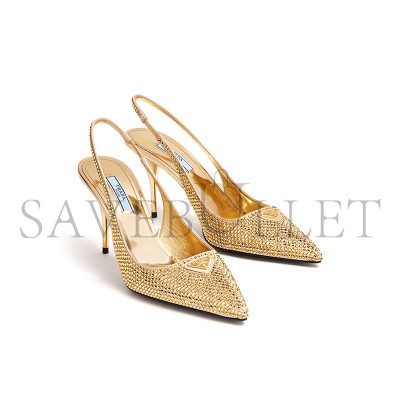 PRADA CRYSTAL SATIN SLINGBACK PUMPS PRADA CRYSTAL SATIN SLINGBACK PUMPS